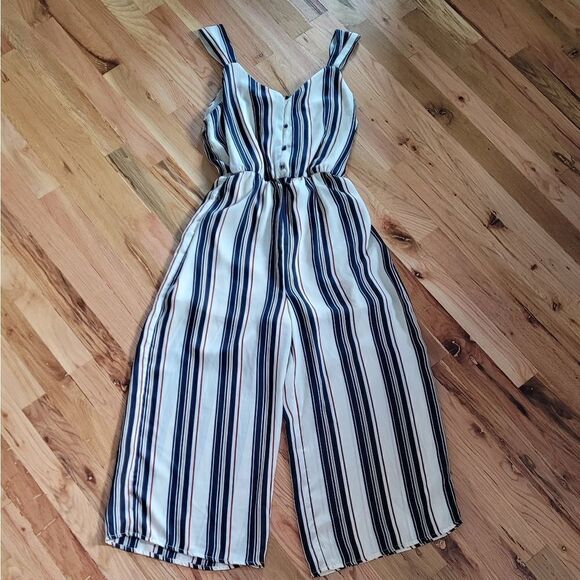 Sienna Sky Striped Jumpsuit Tie Back Medium - Picture 2 of 9